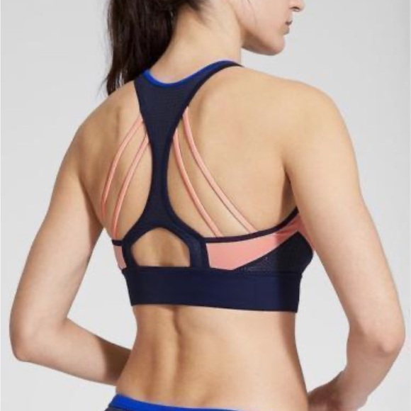 Athleta Blue Peach Tri-ssential Zip Bikini Top - Picture 2 of 5
